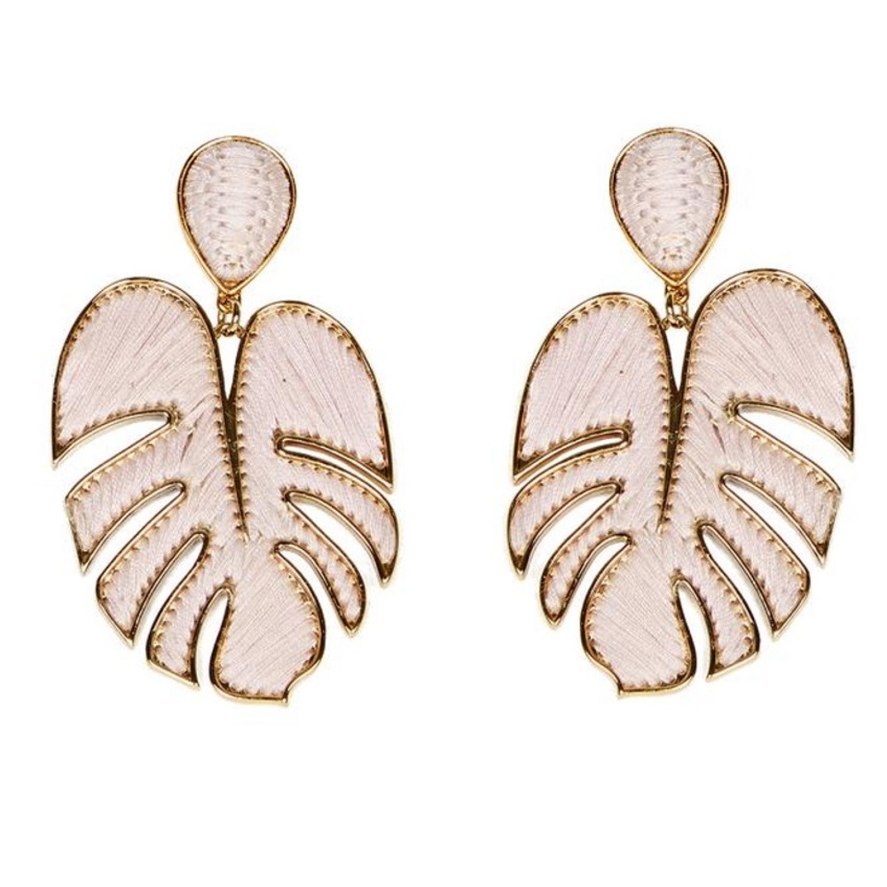 Mignonne Gavigan Gold and Cream Statement Earrings